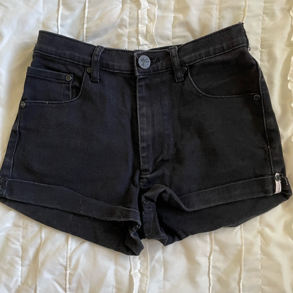 ONE x One Teaspoon black high waist Harlets shorts size 28